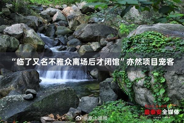 “临了又名不雅众离场后才闭馆”亦然项目宠客