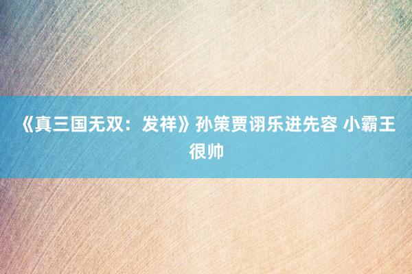 《真三国无双：发祥》孙策贾诩乐进先容 小霸王很帅
